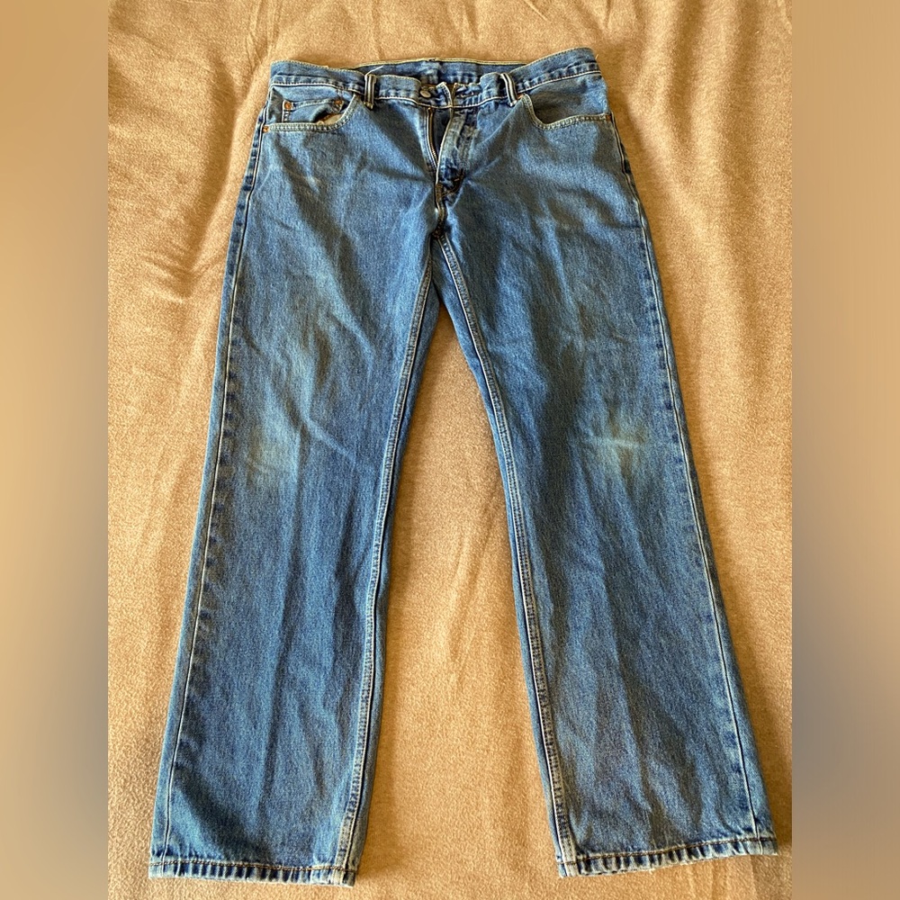 Levis Mens Jeans 559 36x32 Blue Denim Relaxed Fit Straight Leg